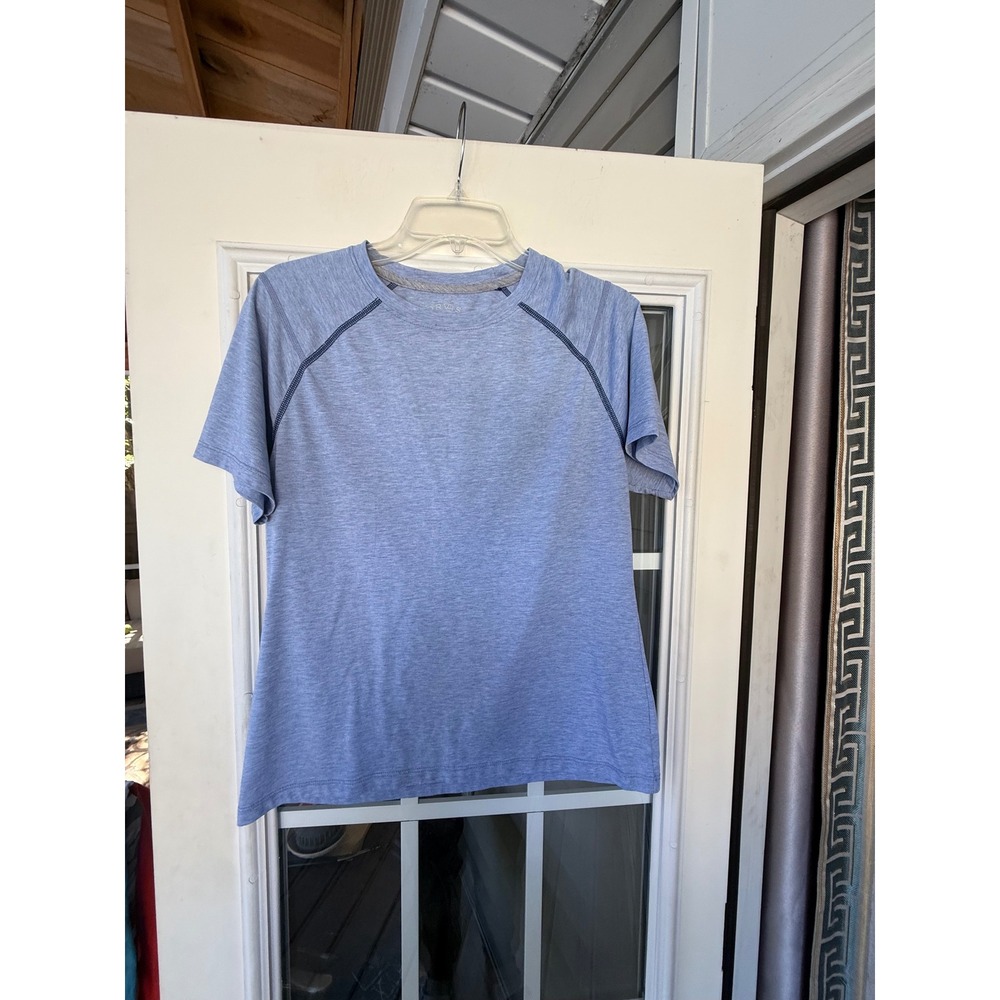 Orvis Men's medium DriCast Short-Sleeved Crew shirt heathered blue moisture wick